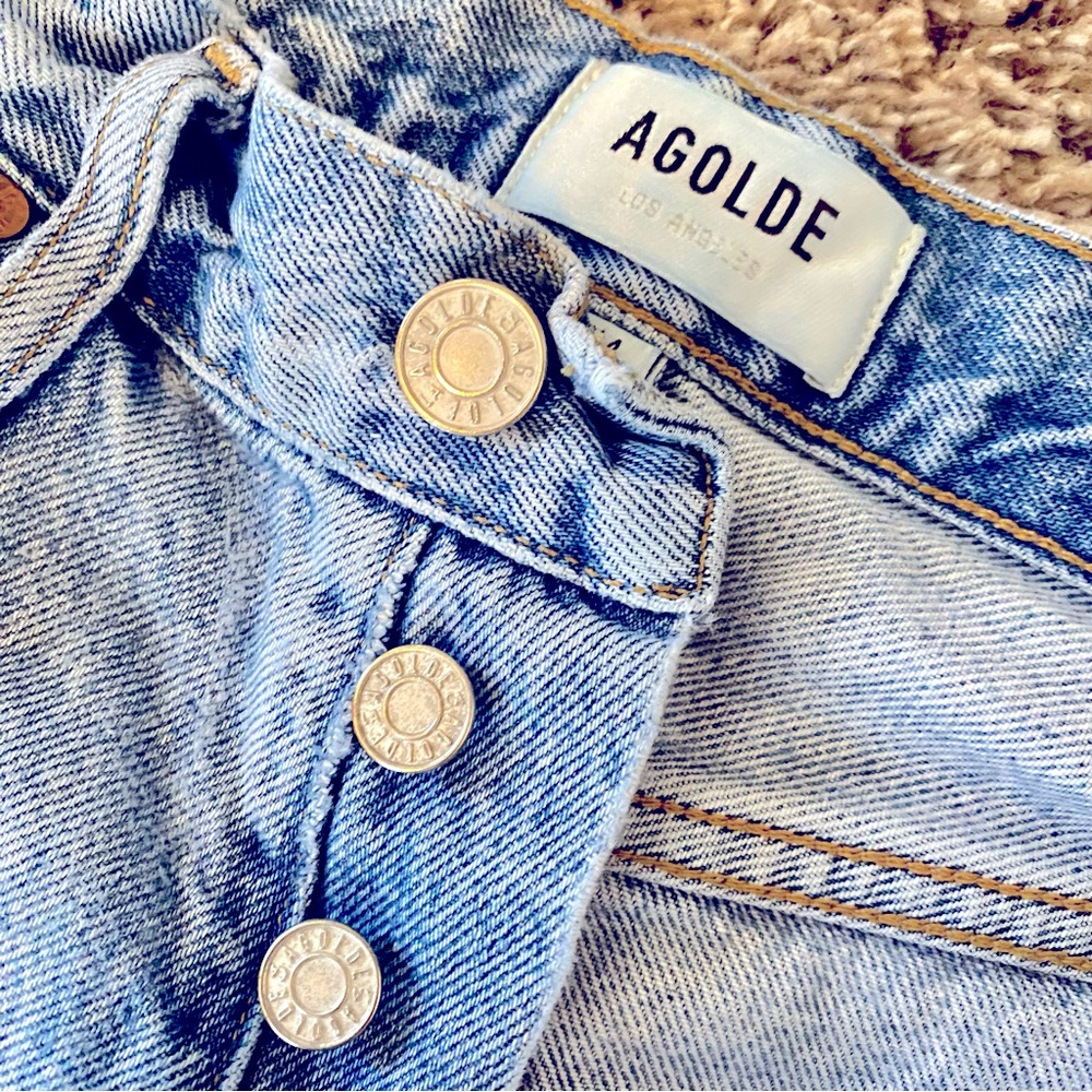 Agolde Distressed Button Fly Jeans Size 24 XS